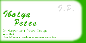 ibolya petes business card